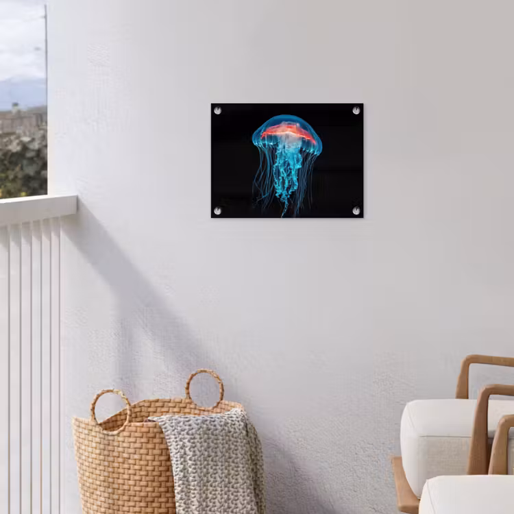 Kwal - Tentakels - Blauw - Licht tuinposter los doek klein -sfeer8