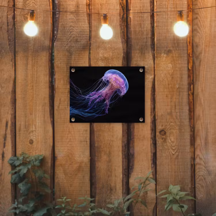 Kwal - Doorzichtig - Roze - Tentakels tuinposter los doek klein -sfeer1