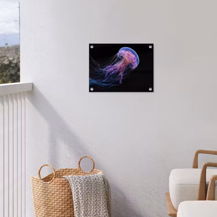 Kwal - Doorzichtig - Roze - Tentakels tuinposter los doek klein -sfeer8