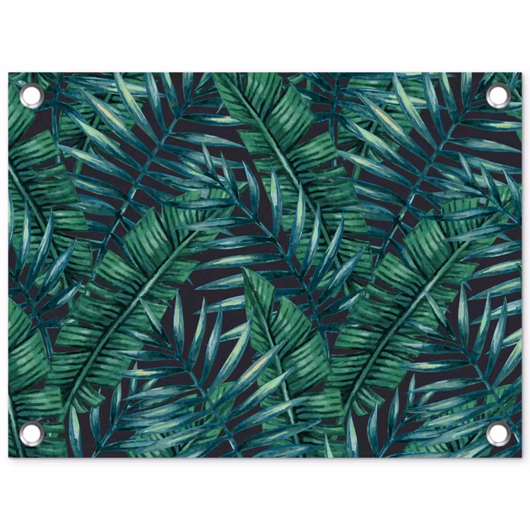 Jungle - Bladeren - Tropical tuinposter los doek klein -3d