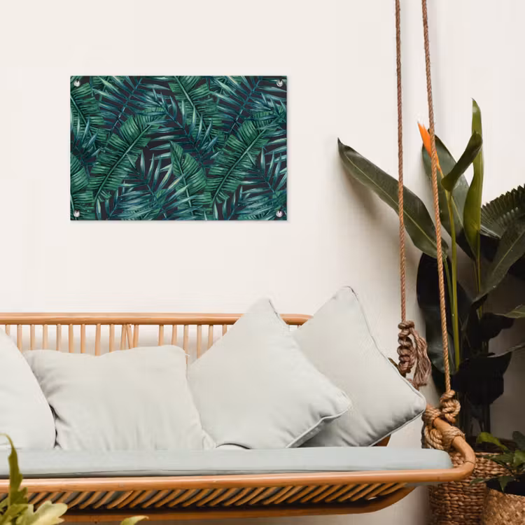 Jungle - Bladeren - Tropisch tuinposter los doek klein -sfeer7