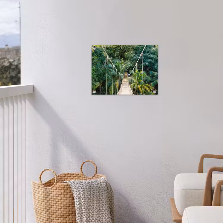 Jungle - Palmboom - Brug - Natuur - Planten tuinposter los doek klein -sfeer8