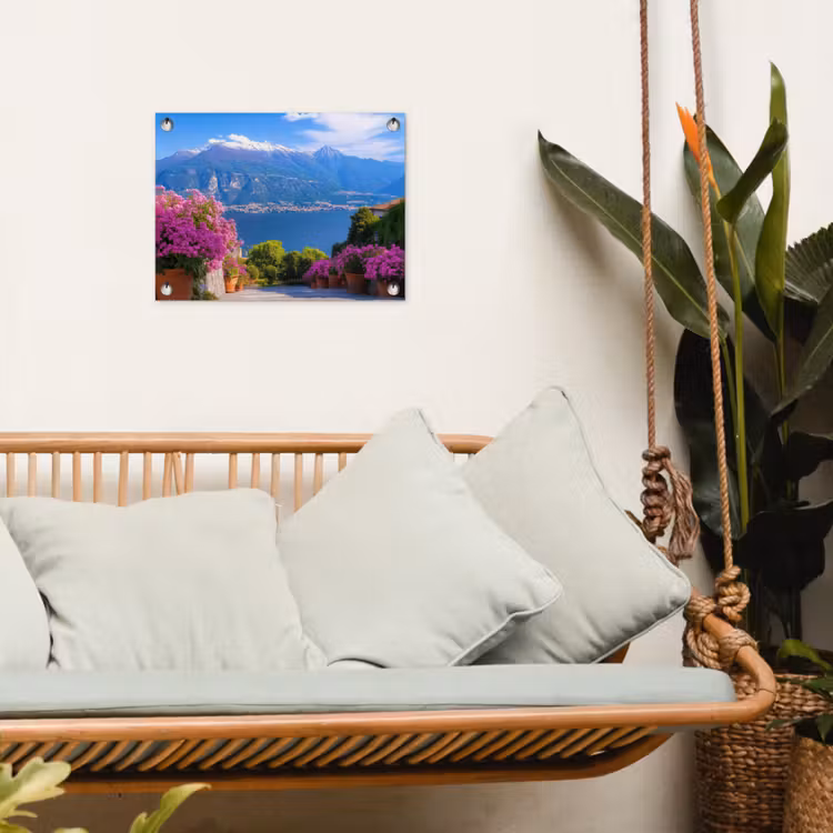 Lake Como - Italië - Landschap tuinposter los doek klein -sfeer7