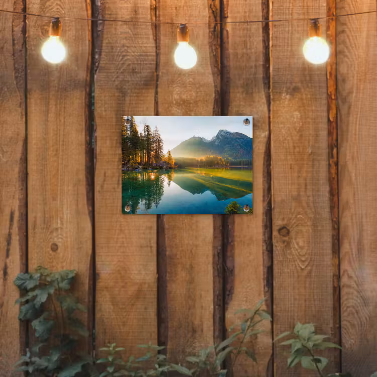 Meer - Bos - Bergen - Natuur - Zon - Landschap tuinposter los doek klein -sfeer1