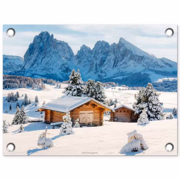 Landschap - Winter - Sneeuw tuinposter los doek klein -3d