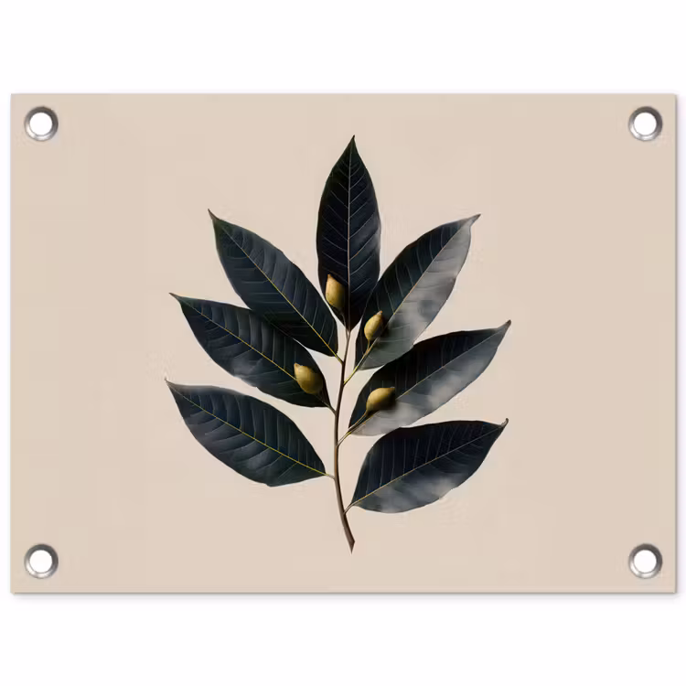 Laurierbladeren - Bloemknoppen - subtiel tuinposter los doek klein -3d