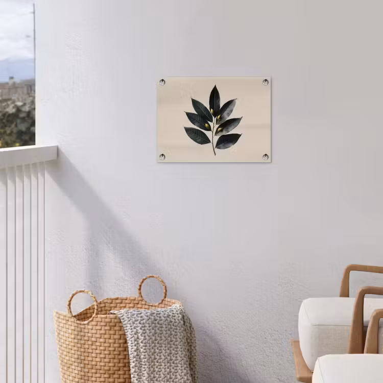 Laurierbladeren - Bloemknoppen - subtiel tuinposter los doek klein -sfeer8