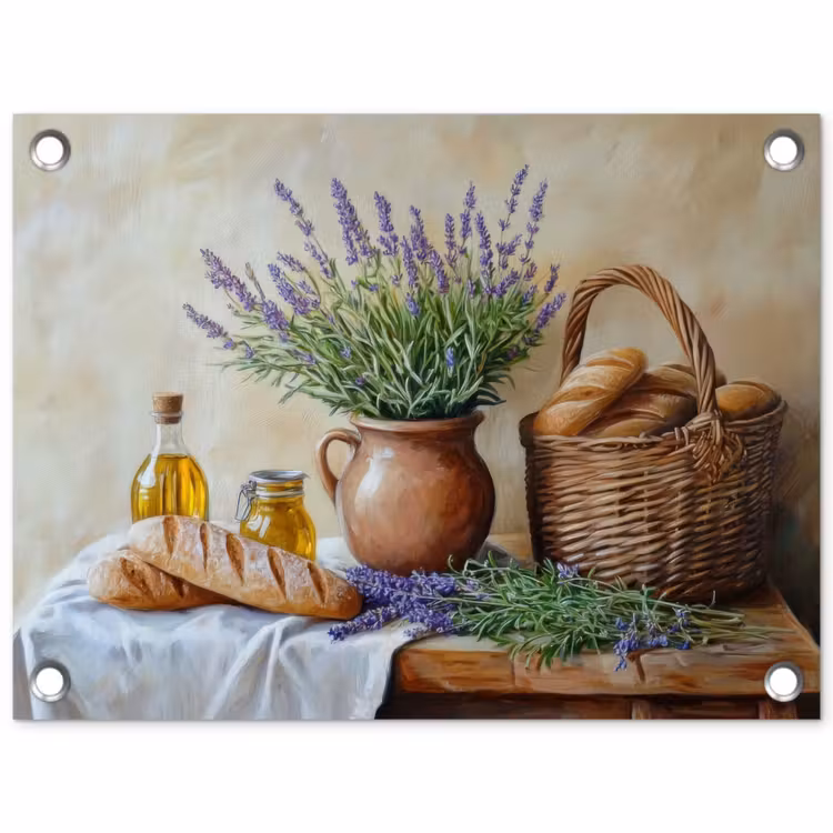 Lavendel - Brood - Stilleven tuinposter los doek klein -3d