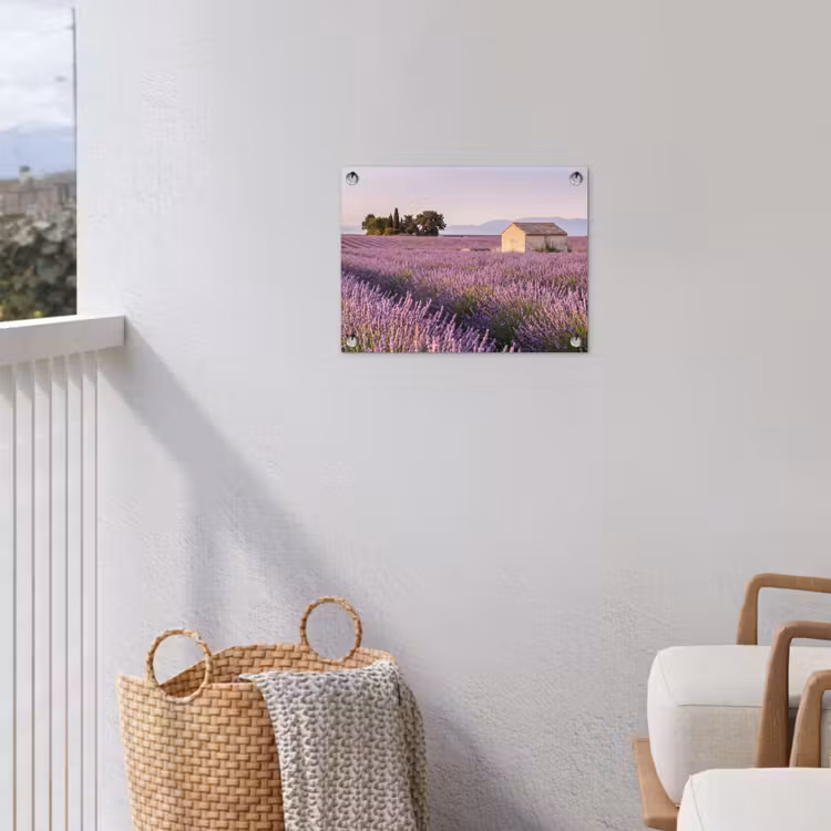 Lavendel - Landschap - Sereen - Paars tuinposter los doek klein -sfeer8