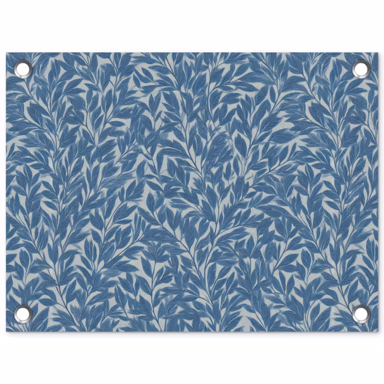 Bladeren - Klassiek - Patroon - Donkerblauw - Vintage tuinposter los doek klein 239 -3d