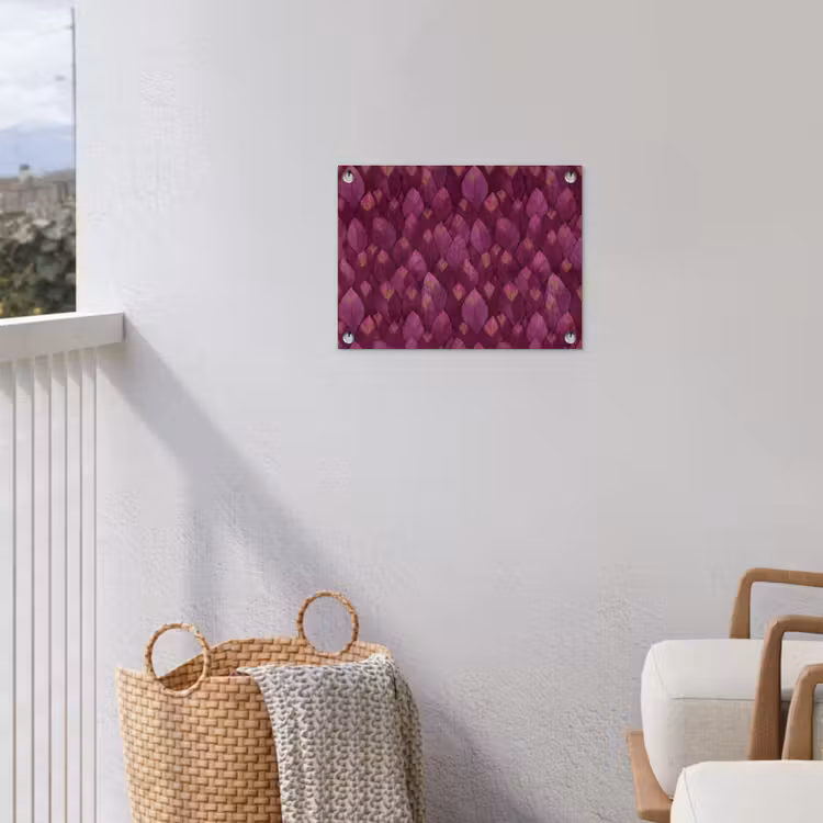 Bladeren - Patroon - Burgundy tuinposter los doek klein 239 -sfeer8