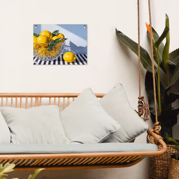 Garden Poster - Lemons - Fruit - Yellow - Citroenen - Fruit - Geel tuinposter los doek klein