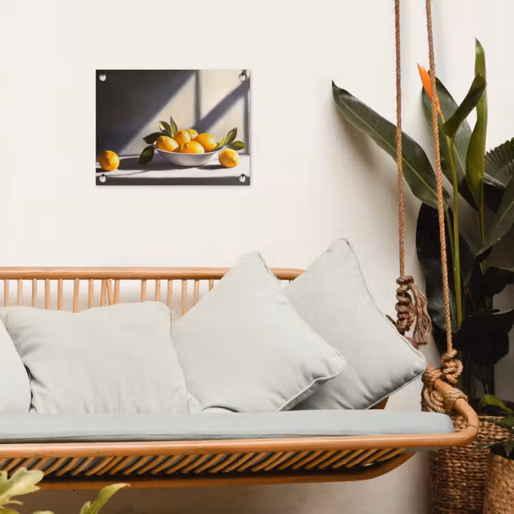 Citroenen - Stilleven - Geel tuinposter los doek klein -sfeer7