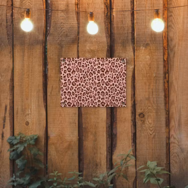 Luipaard - Patroon - Roze tuinposter los doek klein 239 -sfeer1