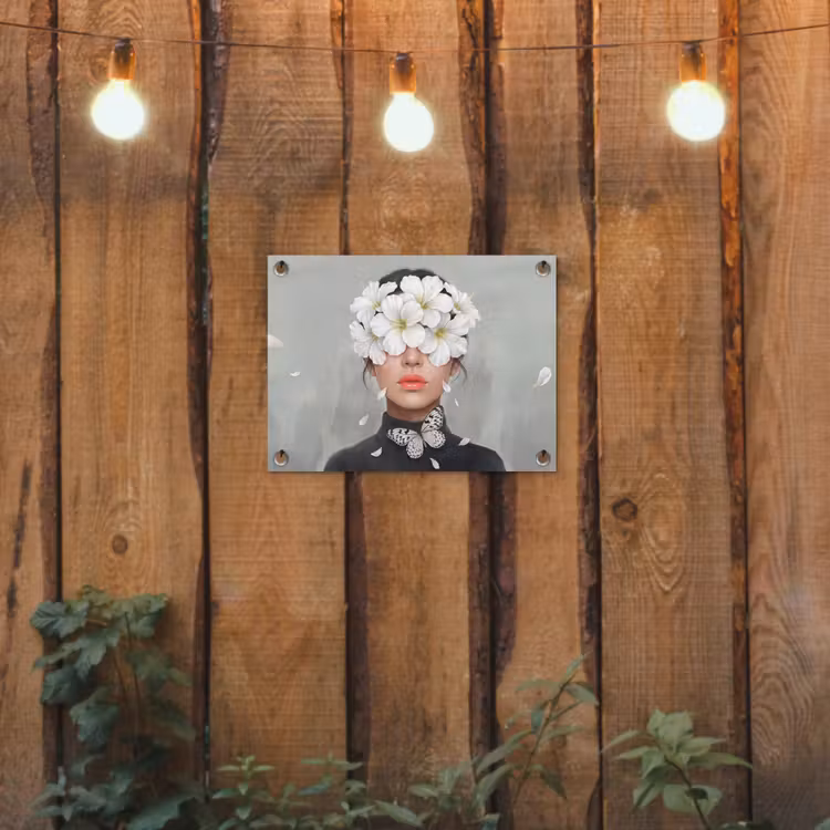 Lelies - Portret - Wit tuinposter los doek klein -sfeer1
