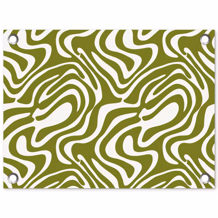 Lijnpatroon - Groen - Organisch tuinposter los doek klein 239 -3d