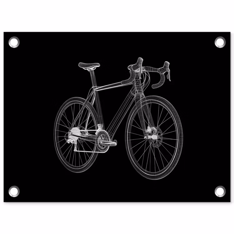 Lijnen - Illustratie - Wit tuinposter los doek klein -3d