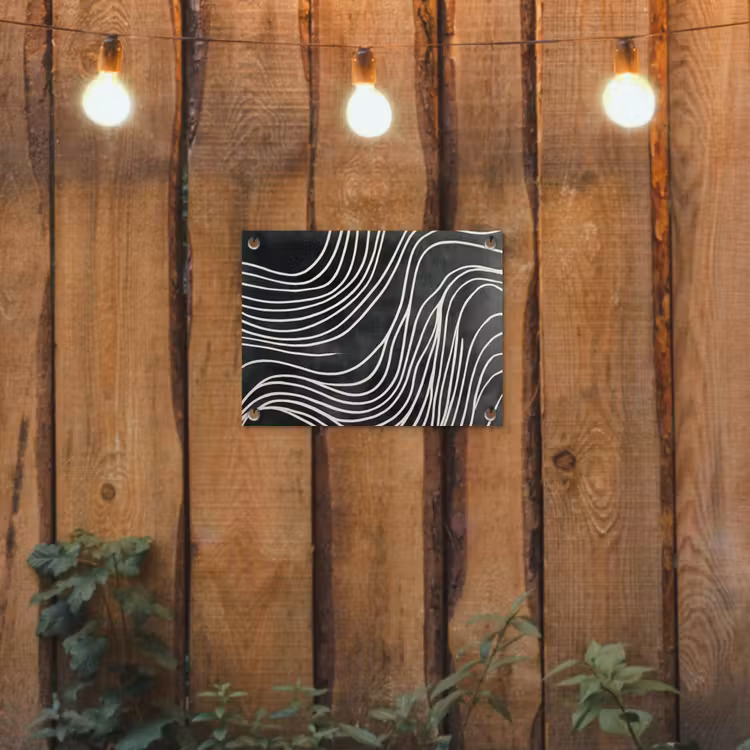 Lijnen - Patroon - Abstract - Wit tuinposter los doek klein -sfeer1