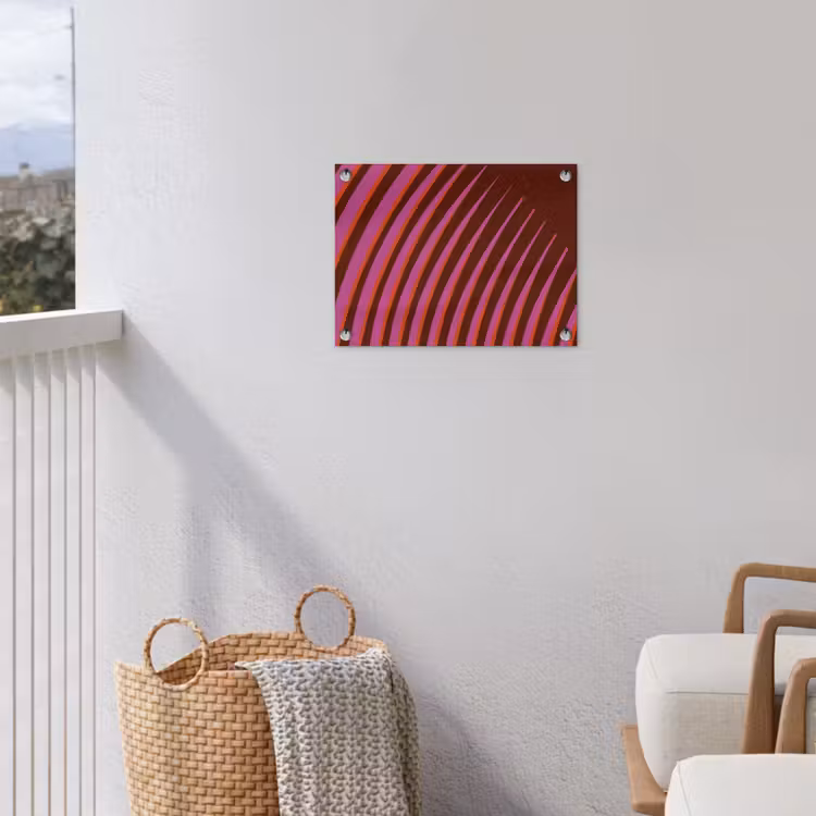 Lijnen - Rood - Beweging tuinposter los doek klein -sfeer8