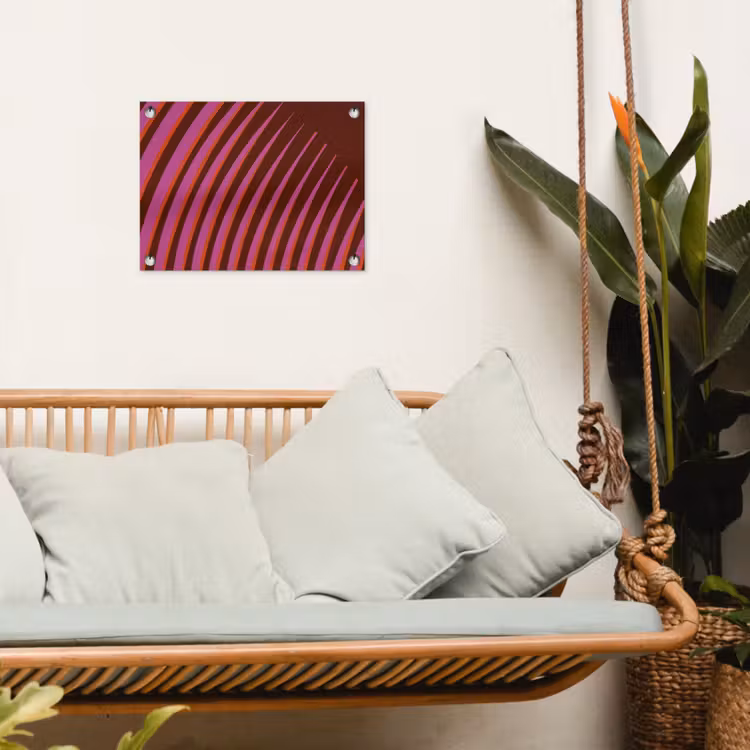 Lijnen - Rood - Beweging tuinposter los doek klein -sfeer7