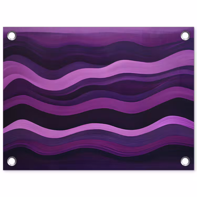 Lijnen - Golven - Paars - Abstract tuinposter los doek klein -3d