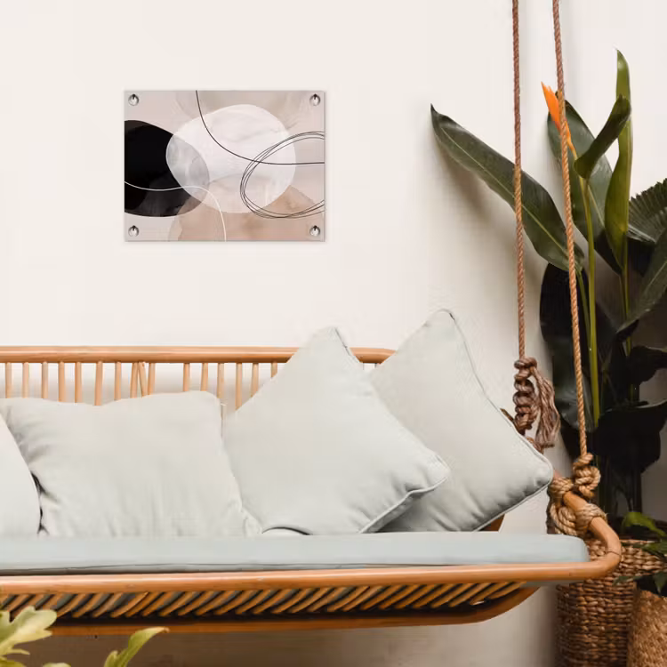 Garden Poster - Lines - Wavy - Art - Lijnen - Golvend - Kunst tuinposter los doek klein