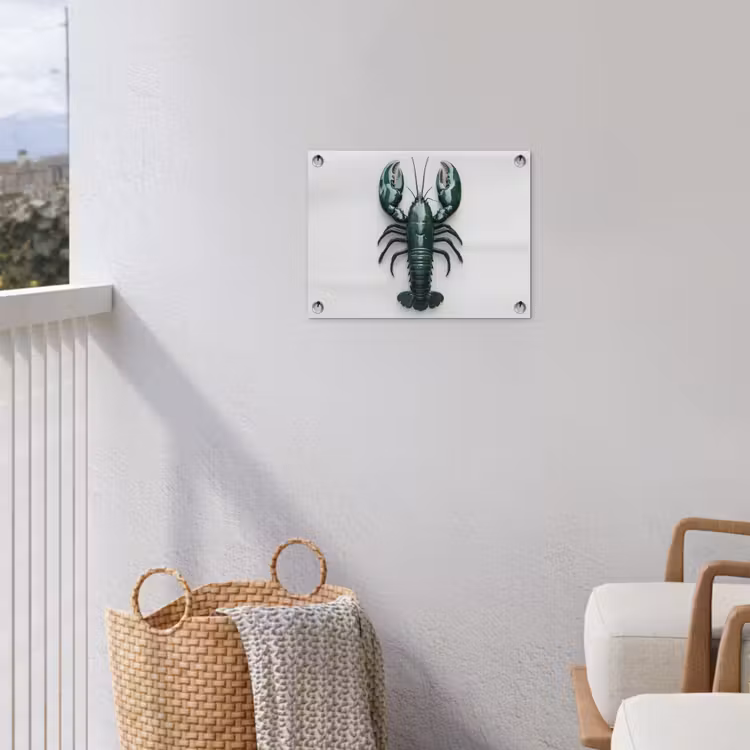 Kreeft - Glossier - Groen - Wit tuinposter los doek klein -sfeer8