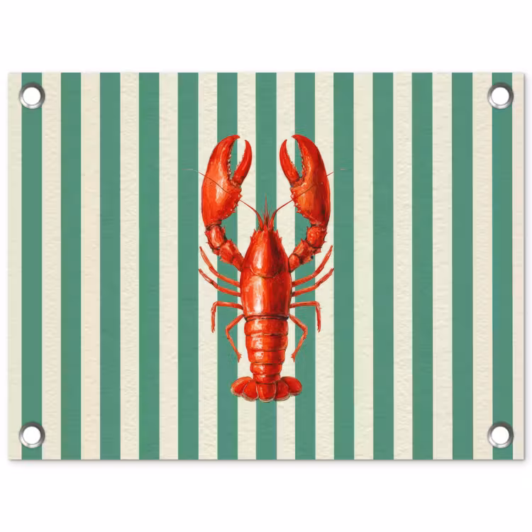Kreeft - Strepen - Realistisch - Zomers tuinposter los doek klein -3d