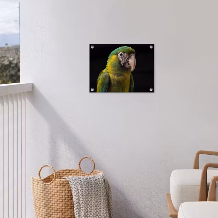 Ara - Portret - Groen tuinposter los doek klein -sfeer8
