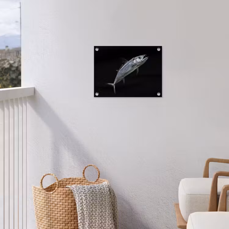 Makreel - Vis - Zwart tuinposter los doek klein -sfeer8