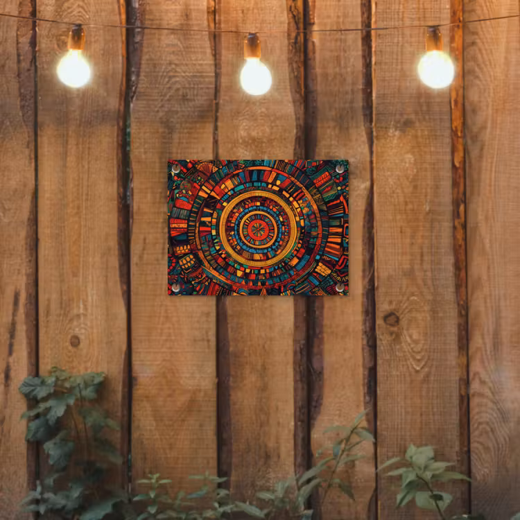 Mandala - Cirkels - Patronen tuinposter los doek klein -sfeer1