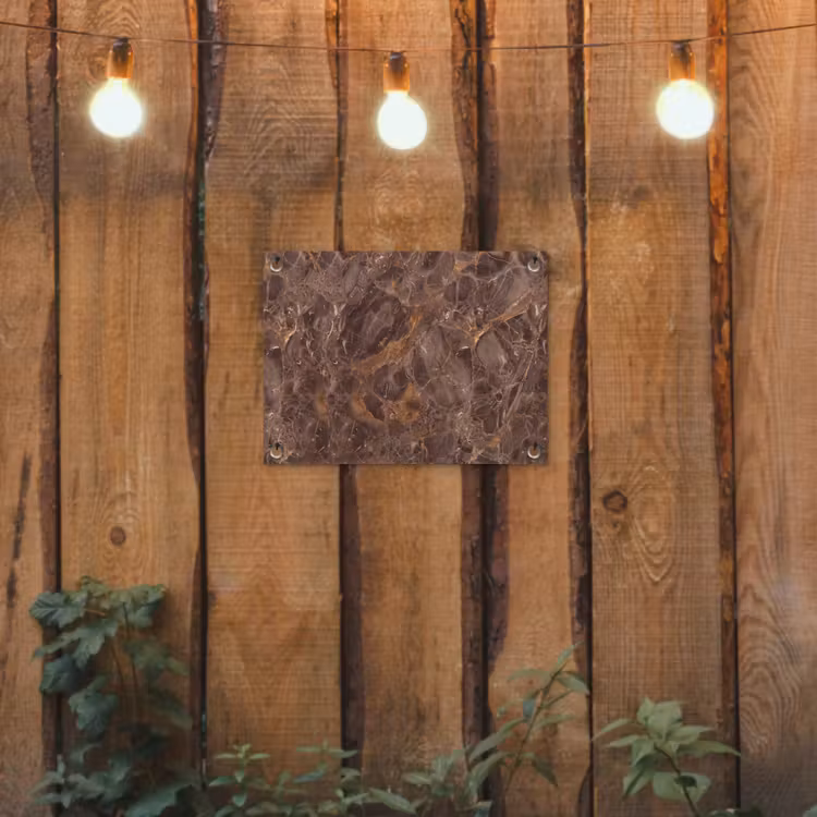 Marmer - Patroon - Natuur - Bruin - Goud tuinposter los doek klein -sfeer1