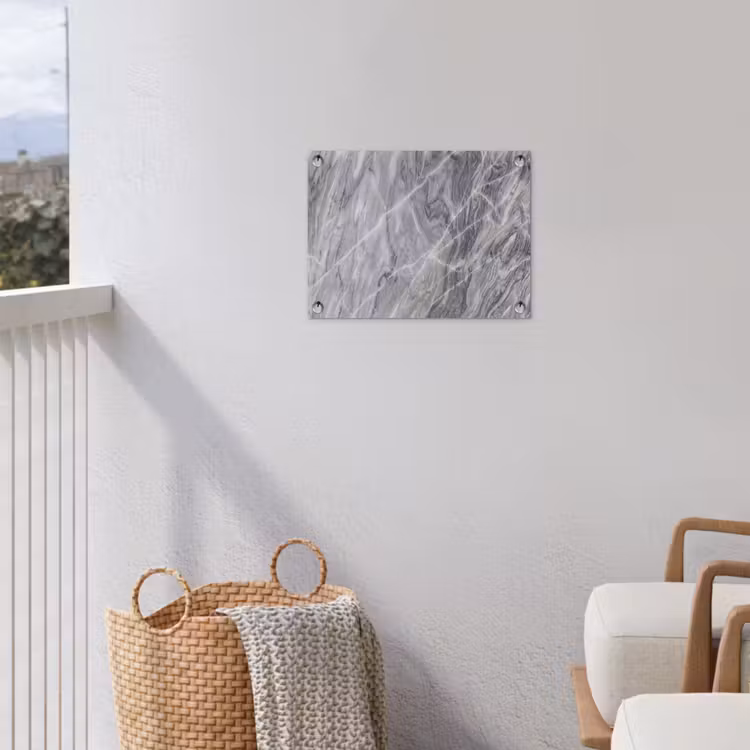 Marmer - Ader - Patroon - Abstract - Grijs tuinposter los doek klein -sfeer8