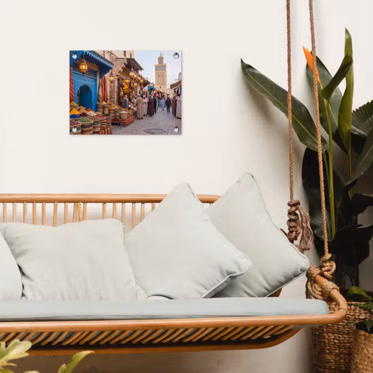 Garden Poster - Market - Oriental - Colorful - Markt - Oosters - Kleurrijk tuinposter los doek klein