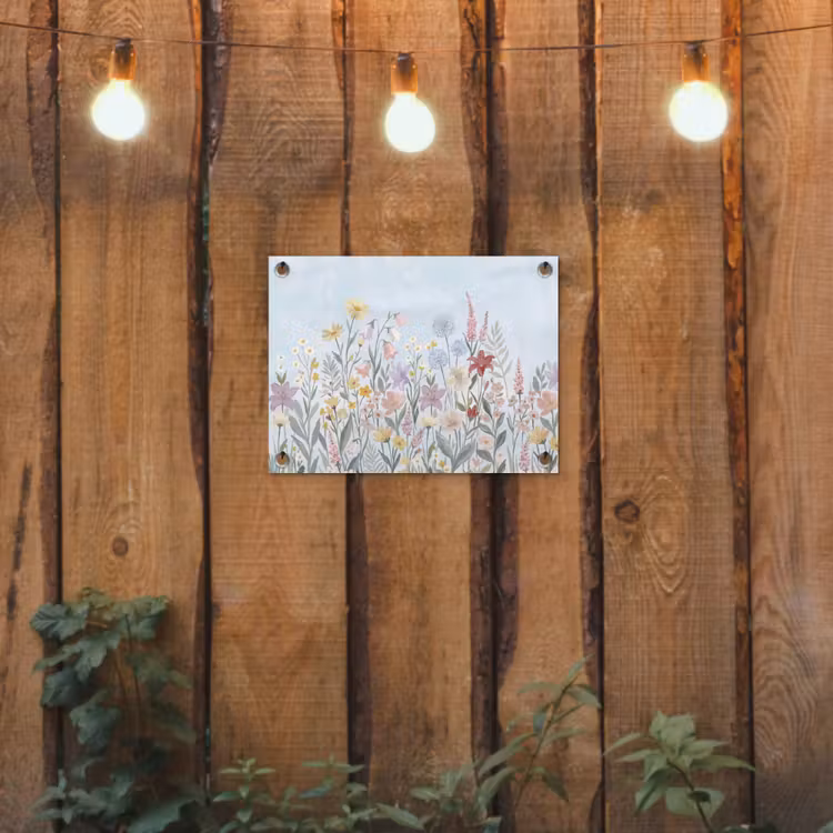 Weidebloemen - Illustratie - Kleurrijk tuinposter los doek klein -sfeer1