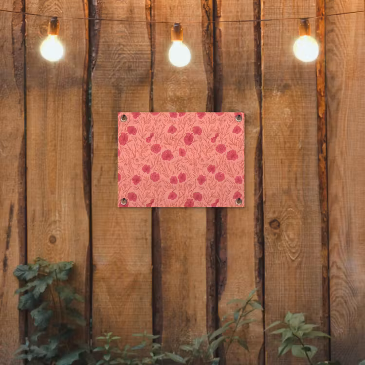 Weidebloemen - Romantisch - Roze tuinposter los doek klein 239 -sfeer1