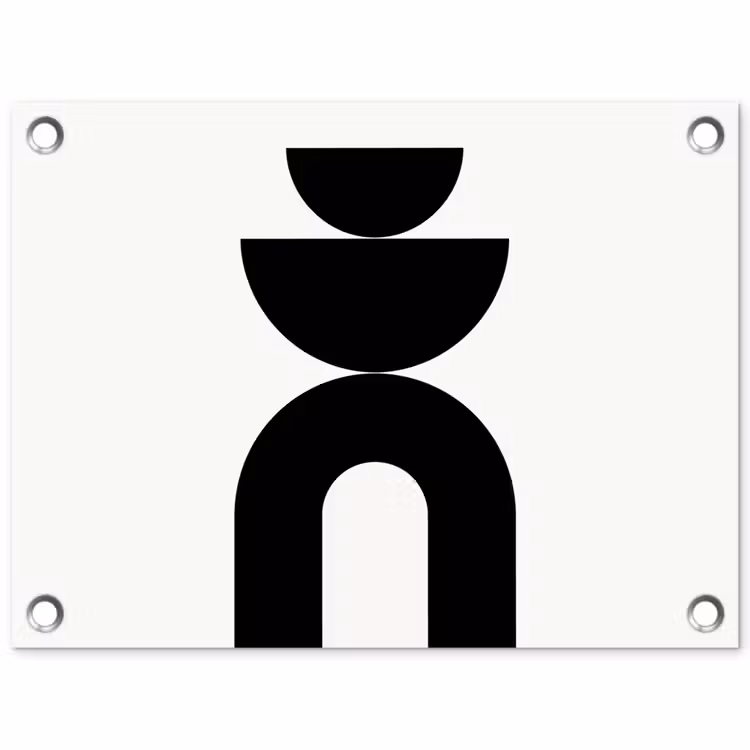 Garden Poster - Minimalist - Art - White - Minimalistisch - Kunst - Wit tuinposter los doek klein
