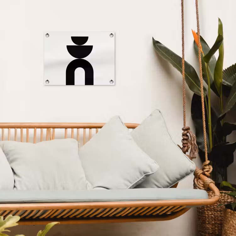 Garden Poster - Minimalist - Art - White - Minimalistisch - Kunst - Wit tuinposter los doek klein