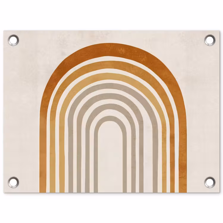 Minimalistisch - Boog - Lijnen - Beige tuinposter los doek klein -3d