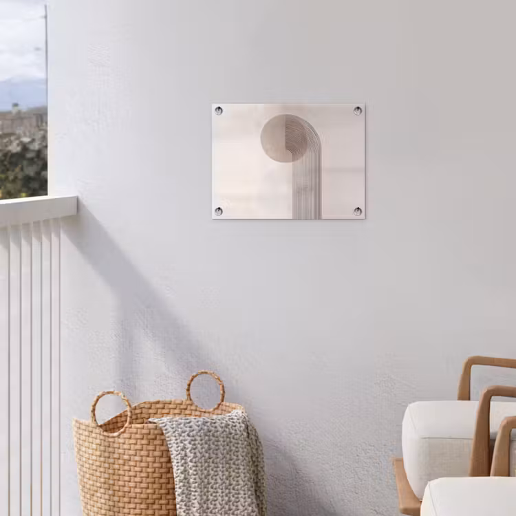 Minimalistisch - Cirkel - Lichtgrijs tuinposter los doek klein -sfeer8