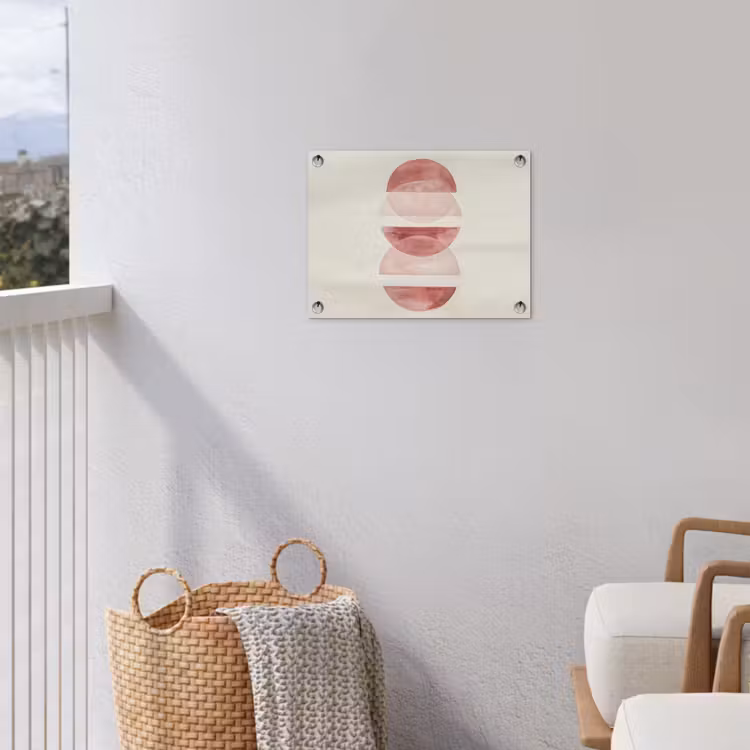 Minimalistisch - Cirkels - Roze tuinposter los doek klein -sfeer8