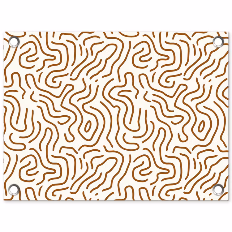 Minimalistisch - Patroon - Terracotta tuinposter los doek klein 239 -3d
