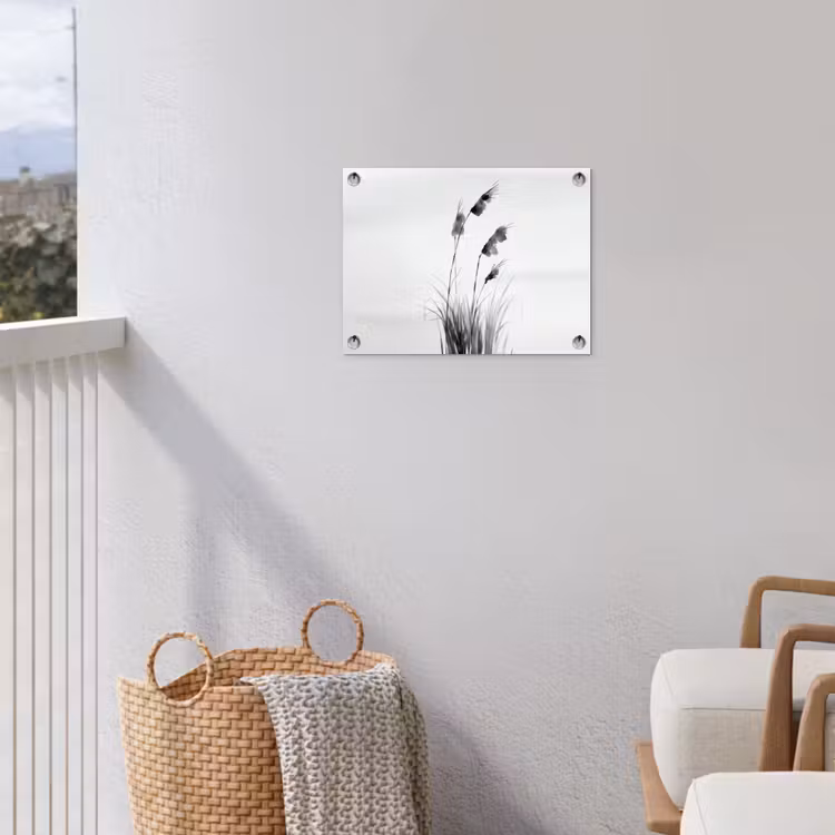 Minimalistisch - Stelen - Wit tuinposter los doek klein -sfeer8