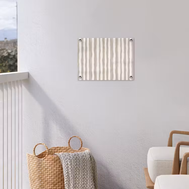 Minimalistisch - Strepen - Beige tuinposter los doek klein 239 -sfeer8