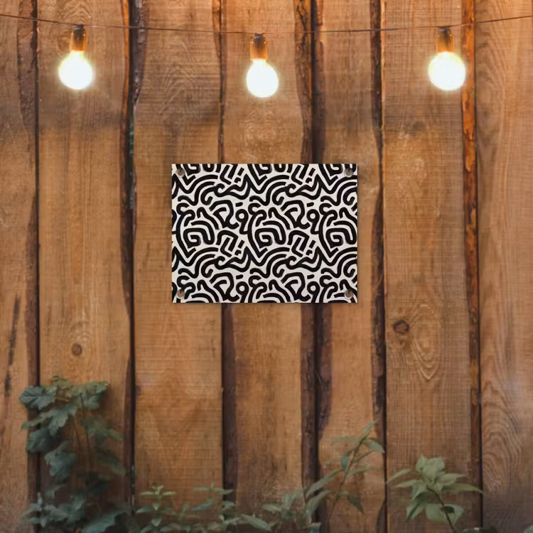 Modern - Abstract - Zwart tuinposter los doek klein 239 -sfeer1