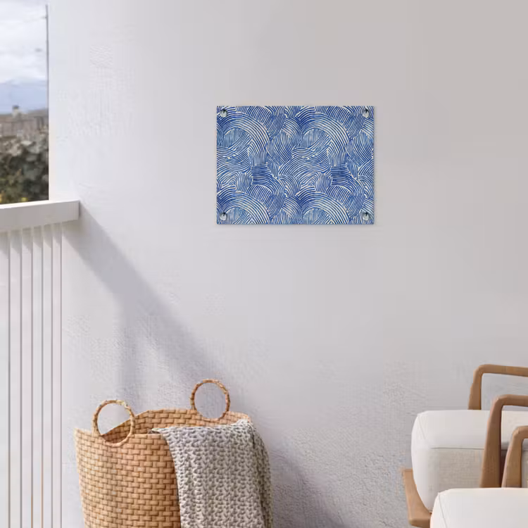 Modern - Abstract - Blauw tuinposter los doek klein 239 -sfeer8