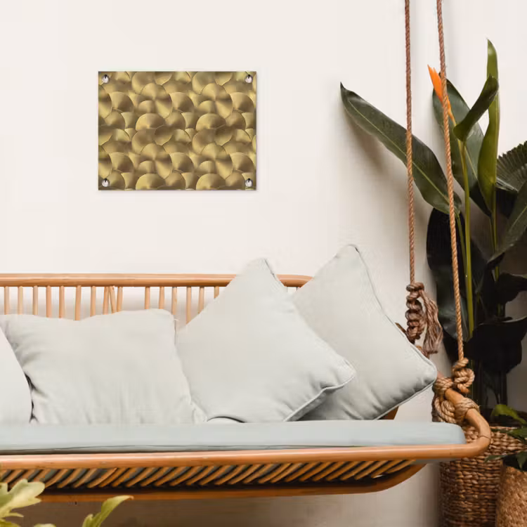 Modern - Cirkel - Goud tuinposter los doek klein 239 -sfeer7