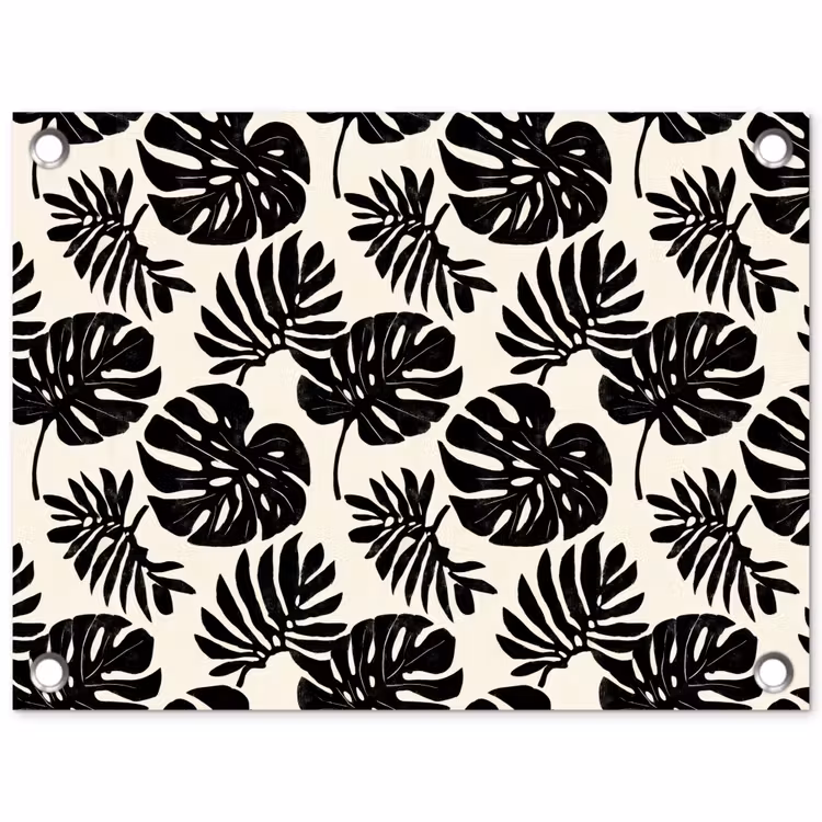 Modern - Monstera - Zwart tuinposter los doek klein 239 -3d