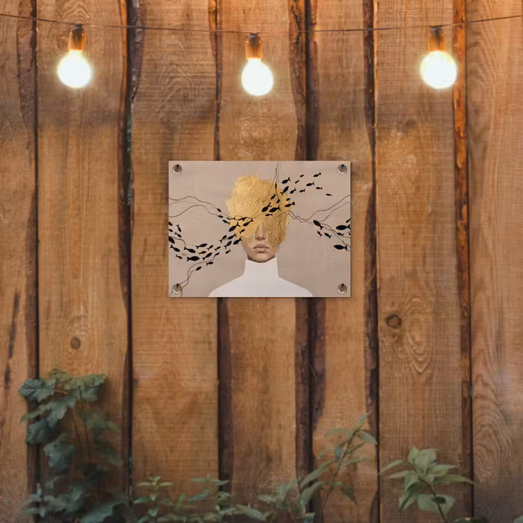 Modern - Vrouw - Goud tuinposter los doek klein -sfeer1