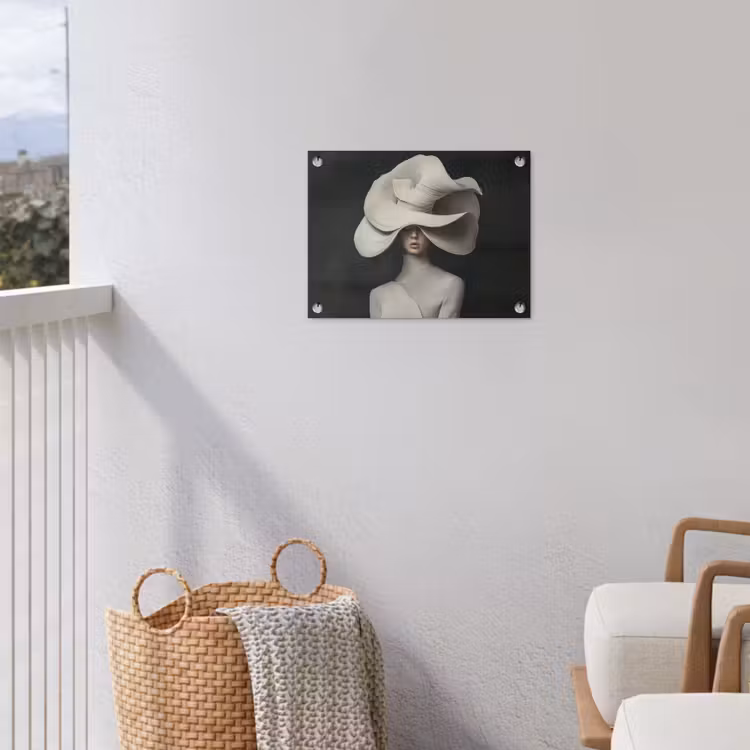 Modern - Vrouw - Hoed tuinposter los doek klein -sfeer8
